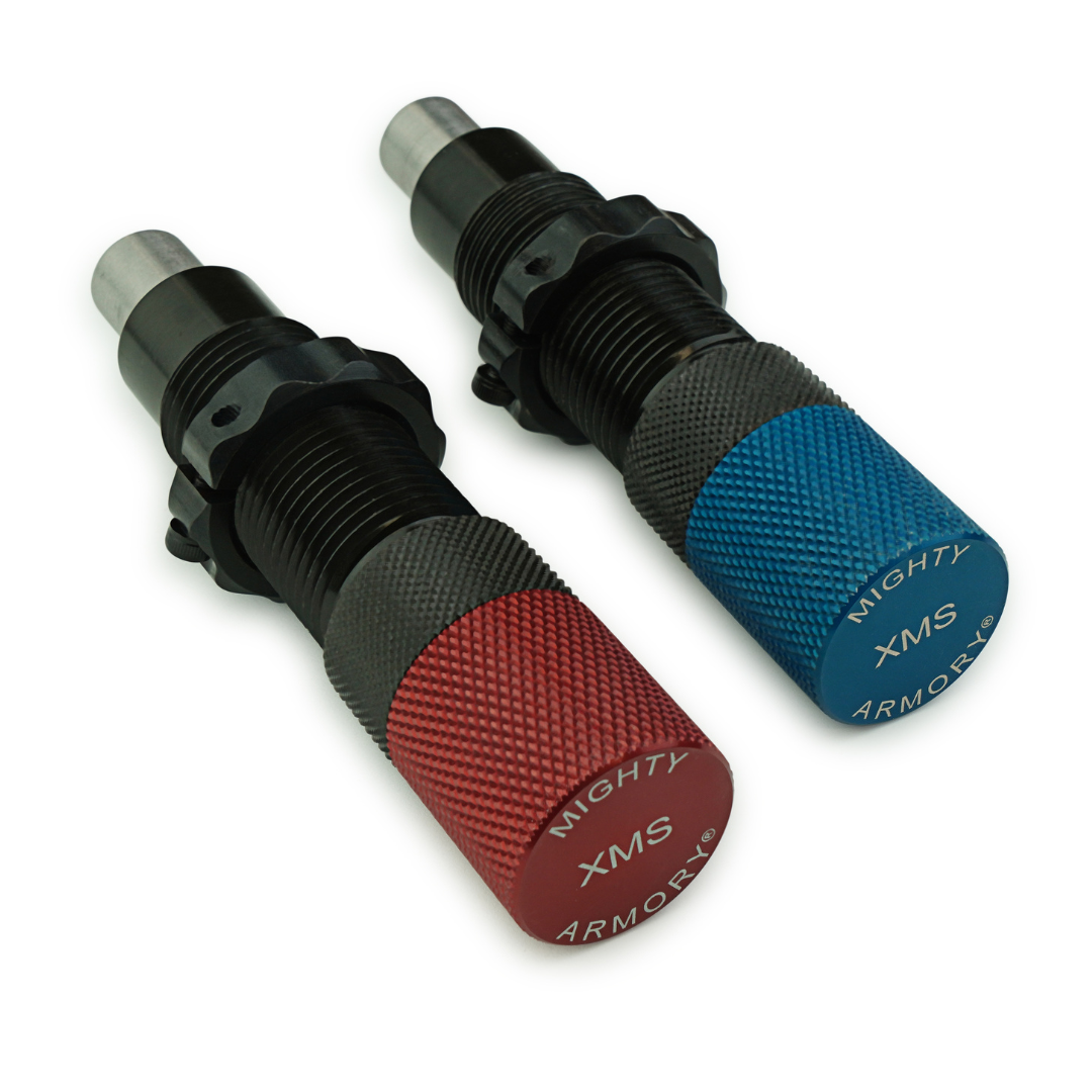 steel hold down dies with centering case guide universal mighty armory precision reloading dies
