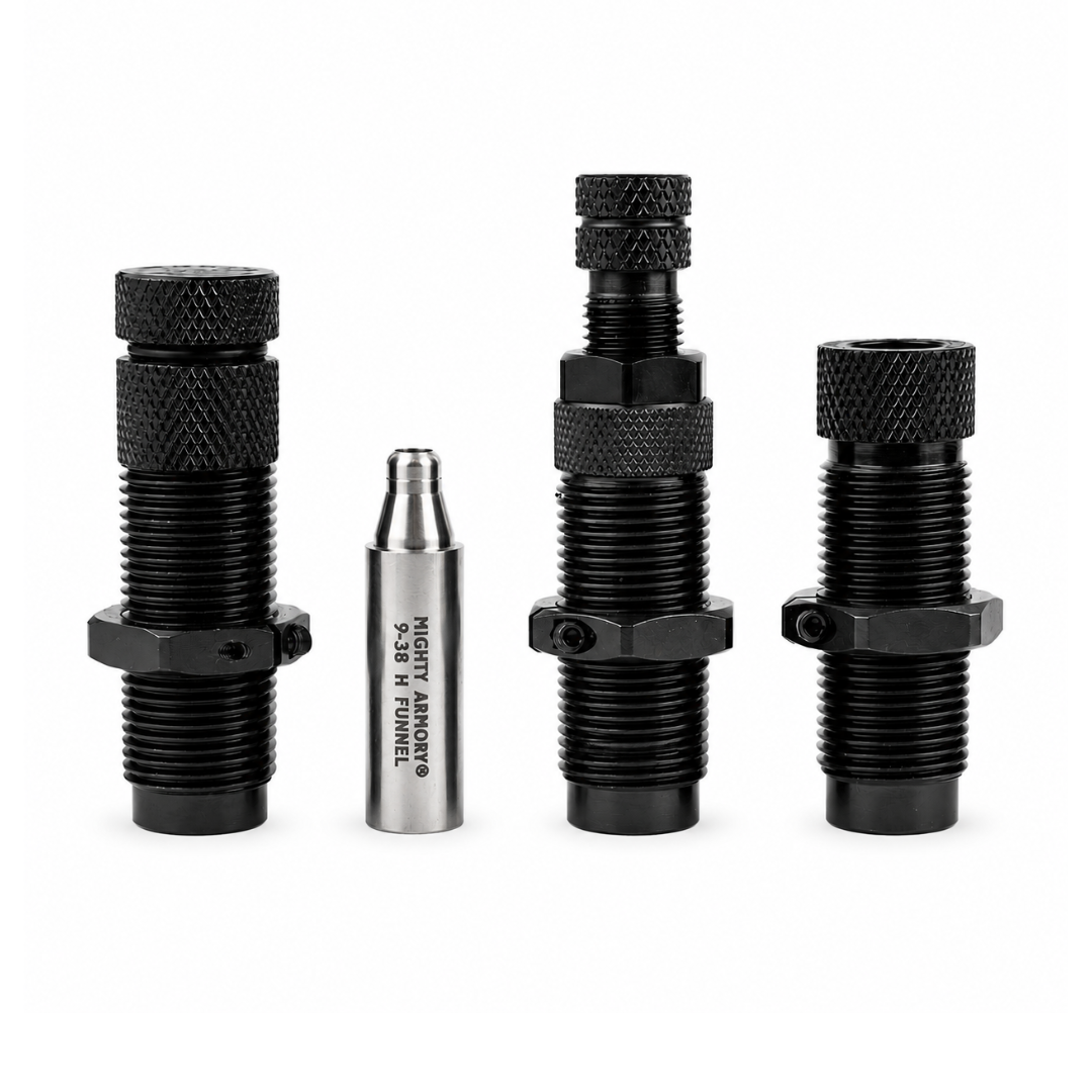 Mighty Armory 9mm Full Length Carbide PRO Reloading Die Set for Hornady Presses