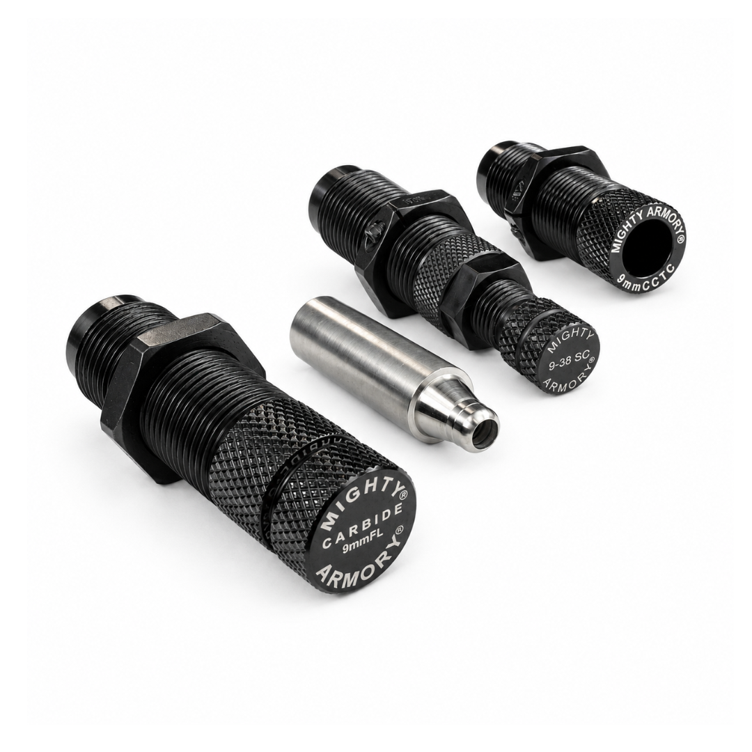 Mighty Armory 9mm Full Length Carbide PRO Reloading Die Set for Hornady Presses