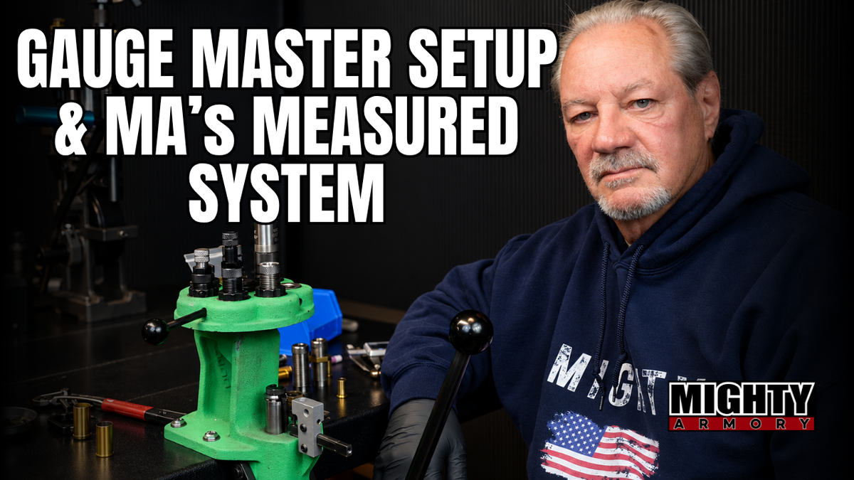 Load video: mighty armory's gauge master carbide dies for loading 9mm and .45 ACP